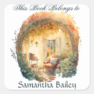 Adesivo Quadrado Ex Libris Personalizado Bookplate
