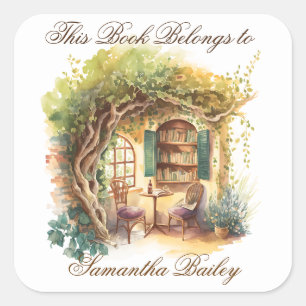 Adesivo Quadrado Ex Libris Personalizado Bookplate