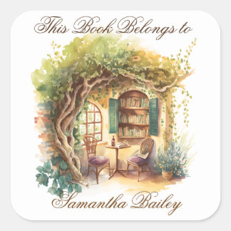 Adesivo Quadrado Ex Libris Personalizado Bookplate