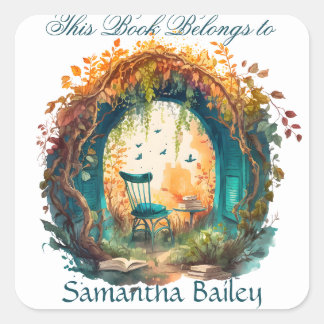 Adesivo Quadrado Ex Libris Personalizado Bookplate