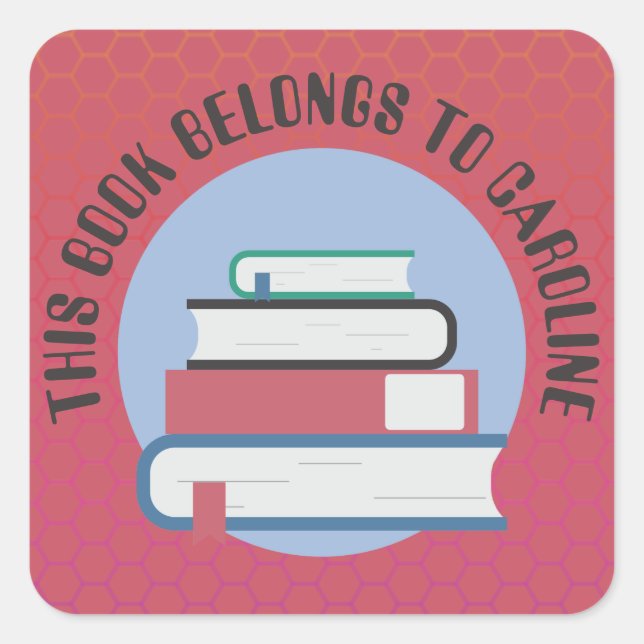 ADESIVO QUADRADO EX-LIBRIS PESSOAL, LIVROS, PILHA DE LIVROS, LIVROS (Frente)