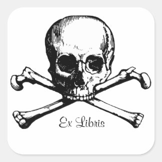 Adesivo Quadrado Ex Libris - Placa de segurança