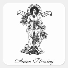 Adesivo Quadrado Ex-mulher Libris com Livro