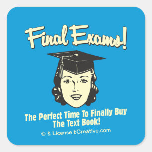 Adesivo Quadrado Exames Finais: Finalmente Comprar o Livro de Texto
