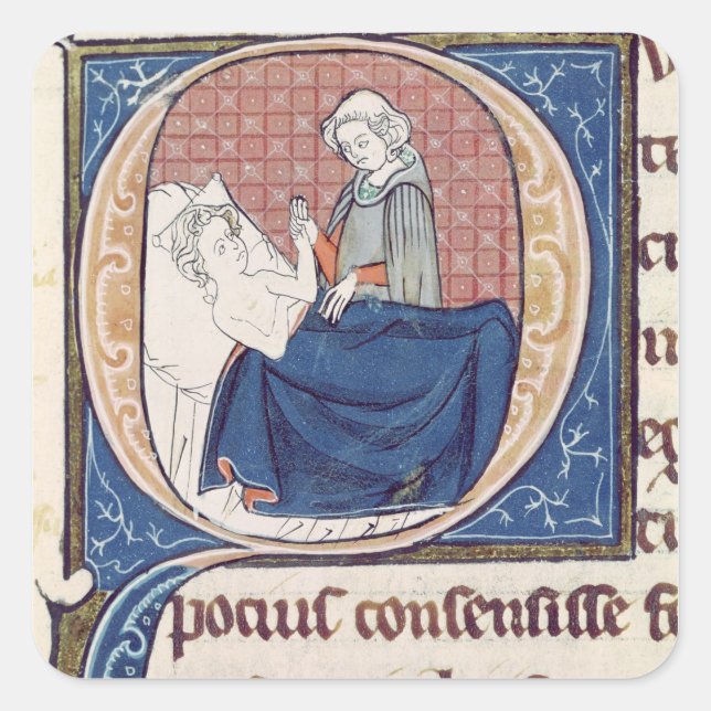 Adesivo Quadrado Examinando um paciente (Frente)