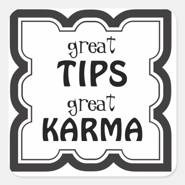 Adesivo Quadrado Excelente Dicas do excelente Jar da Dica Karma (Frente)