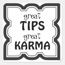Adesivo Quadrado Excelente Dicas do excelente Jar da Dica Karma