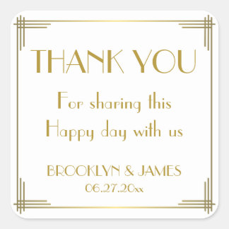 Adesivo Quadrado Excelente Gatsby Dourado Art Deco Stickers