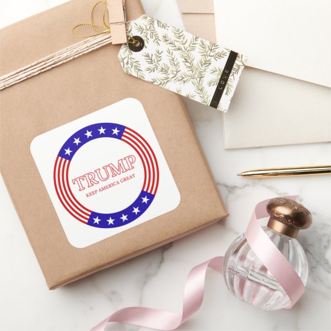 Adesivo Quadrado Excelente Trump Keep America (Presentear)