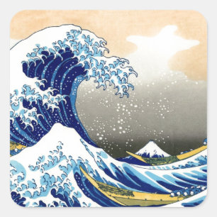 Adesivo Quadrado Excelente Wave de Kanagawa ~ Hokusai