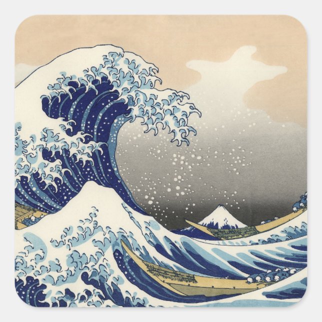 Adesivo Quadrado Excelente Wave Kanagawa - Pintura Japonesa (Frente)