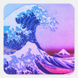 Adesivo Quadrado Excelente Wave off Kanagawa & Japonês Art /Japão