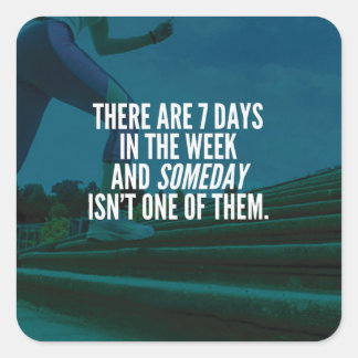 Adesivo Quadrado Executando Palavras Motivacionais do Exercício