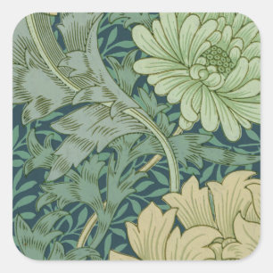 Adesivo Quadrado Exemplo de padrão de papel de parede com crisântem