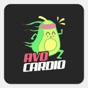 Adesivo Quadrado Exercício Avocado Cardio
