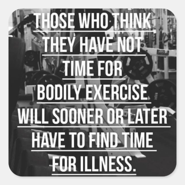 Adesivo Quadrado Exercício - Motivação do Workout (Frente)