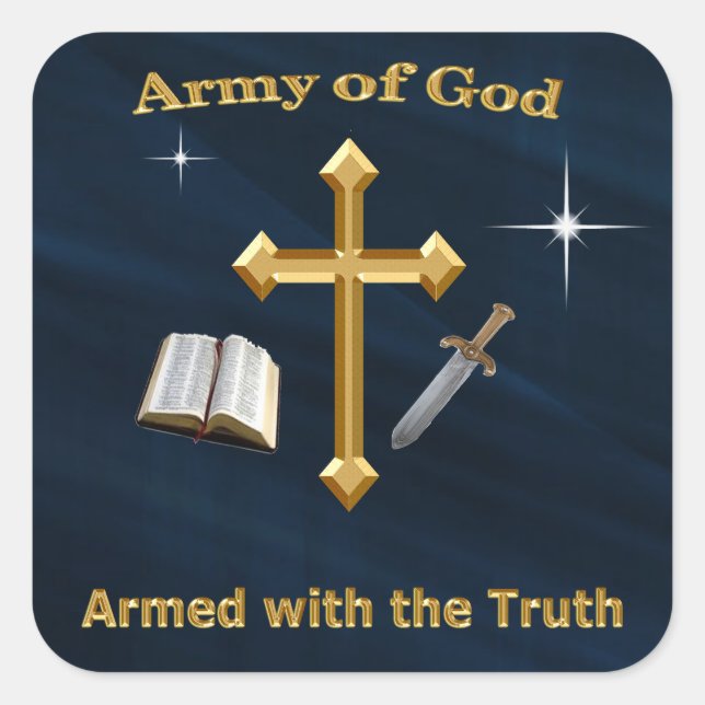 Adesivo Quadrado Exército de Deus (Frente)