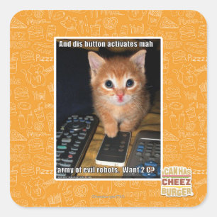 Adesivo Quadrado Exército de robôs maus