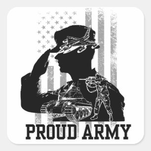 Adesivo Quadrado Exército orgulhoso