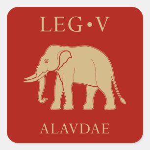 Adesivo Quadrado Exército Romano Imperial - Legio V Alaudae
