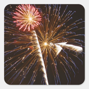 Adesivo Quadrado Exibição de fogos de artifício no rio Savannah