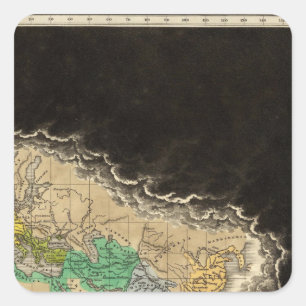 Adesivo Quadrado Exibindo o império do ANÚNCIO de Charlemagne 814