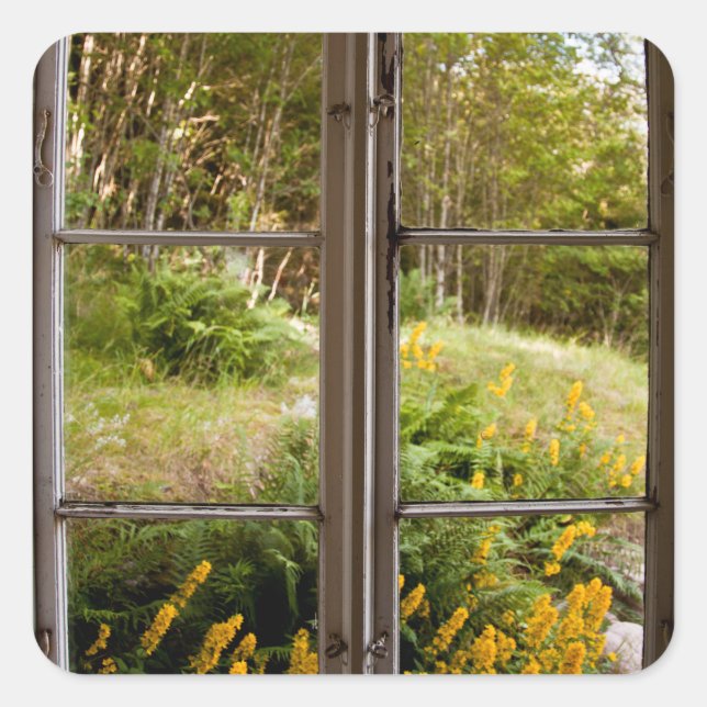 Adesivo Quadrado Exibir através da janela antiga (Frente)