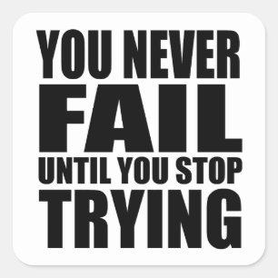 Adesivo Quadrado Êxito na citação motivacional