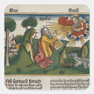 Adesivo Quadrado Êxodo 34 1-10 Moses recebe os segundos comprimidos