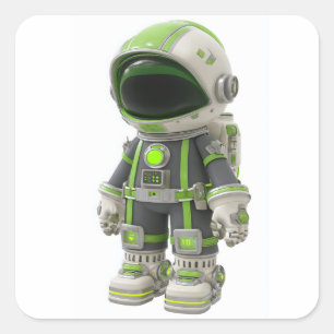 Adesivo Quadrado Explorador de Espaço Verde