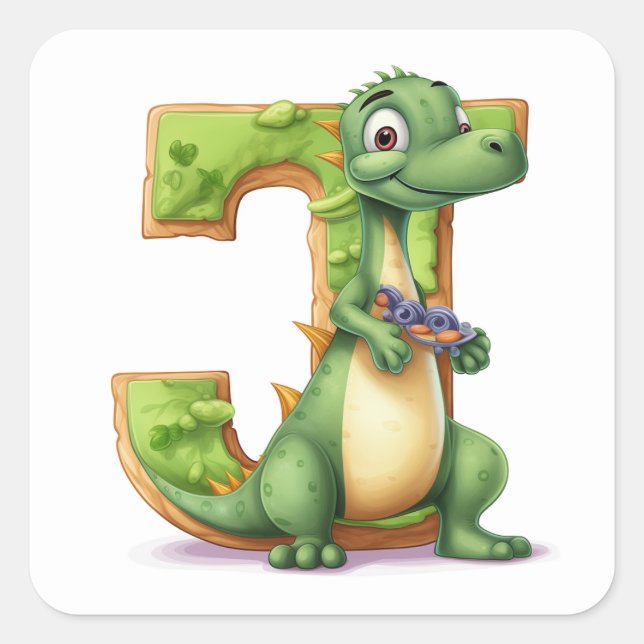 Adesivo Quadrado Explorer Dragon e a letra J (Frente)