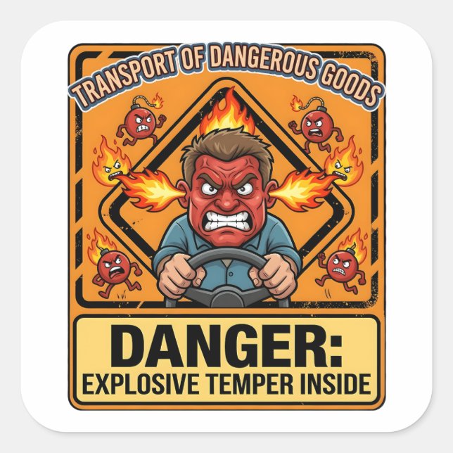 Adesivo Quadrado Explosive Temper Trucker | ADR digital download (Frente)
