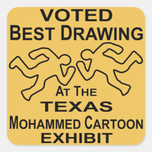 Adesivo Quadrado Exposição de Cartoon Mohammed de Melhor Desenho 