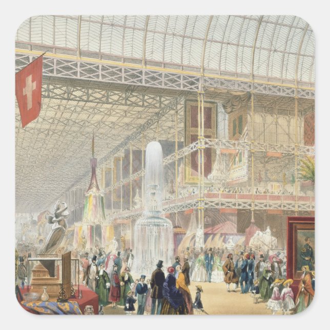 Adesivo Quadrado Exposição de excelente, 1851: Transmissão Central  (Frente)