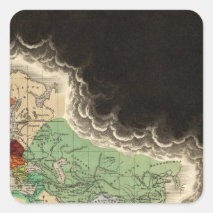 Adesivo Quadrado Exposição do Império de Kublai Khan 1294 AD