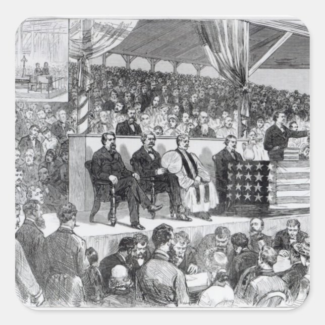 Adesivo Quadrado Exposição Internacional de Algodão Atlanta (Frente)