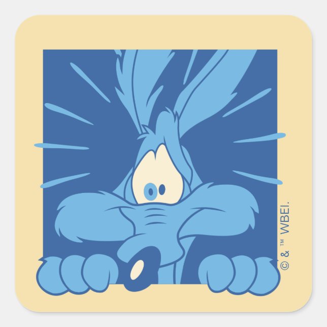 Adesivo Quadrado Expressão de Choque do WILE E. COYOTE™ (Frente)