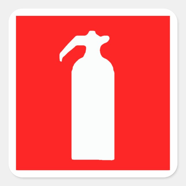 Adesivo Quadrado extidor de fuego - extintor de incendios (Frente)
