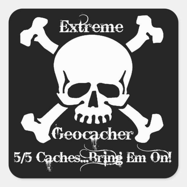 Adesivo Quadrado Extreme Geocacher (Frente)