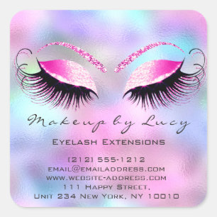 Adesivo Quadrado Eyelash Extension Makeup Beauon Salon Pink Fuchsia