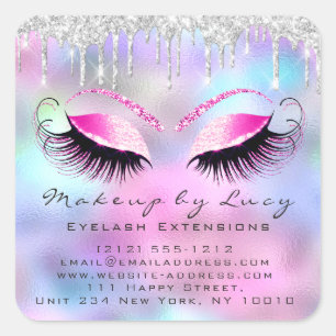 Adesivo Quadrado Eyelash Extension Makeup Beauty Salon Pink Ombre