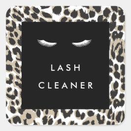 Adesivo Quadrado Eyelashes com Limpeza da Lash de Impressão do Leop