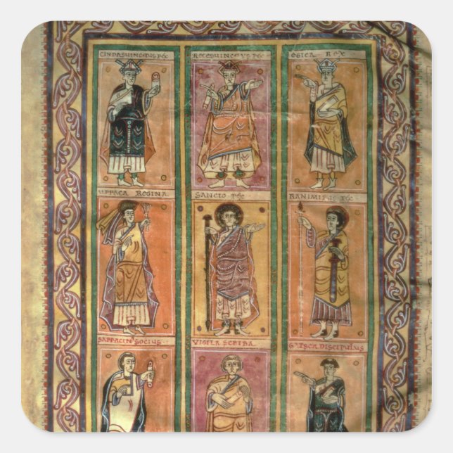 Adesivo Quadrado F.142 Saracens, do Codex Conselheiro de Abelda (Frente)