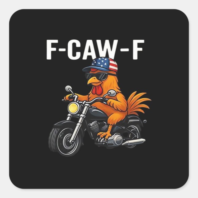 Adesivo Quadrado F-Caw-F Chicken Classic Aesthetic Graphic (Frente)