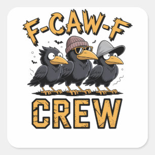 Adesivo Quadrado F-Caw-F Equipamento De Cascos Engraçado