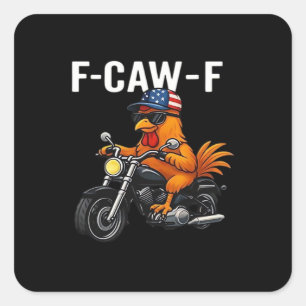 Adesivo Quadrado F-Caw-F Frango Clássico Gráfico Estético