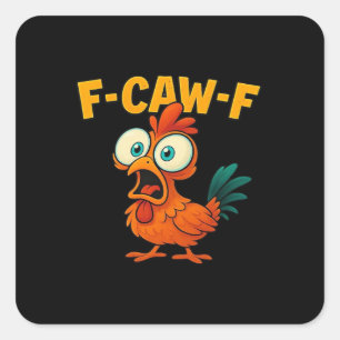 Adesivo Quadrado F-Caw-F Frango Essencial Criativo Casual