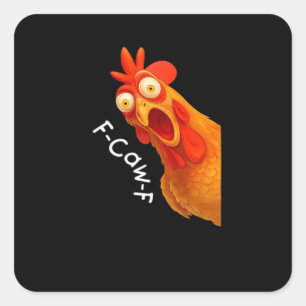 Adesivo Quadrado F-Caw-F Frango Essencial Minimal Limpo