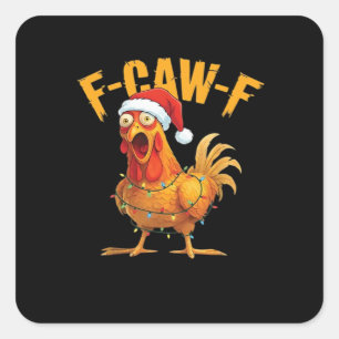 Adesivo Quadrado F-Caw-F Frango Natal Essencial