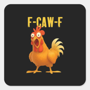 Adesivo Quadrado F Caw F Meme de Frango Engraçado Estilo Moderno Te